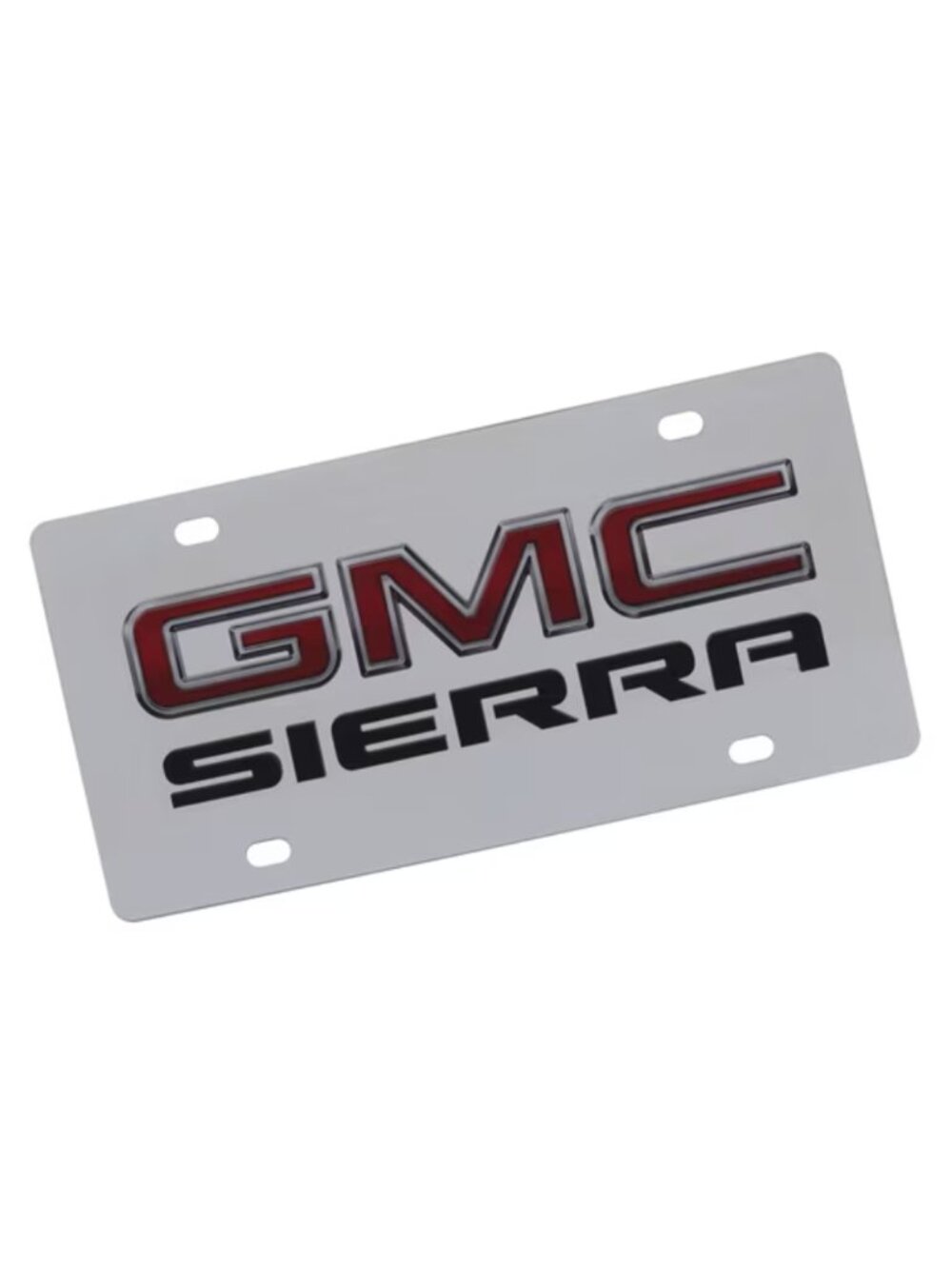 GMC Sierra Dual Logo License Plate (Chrome)
